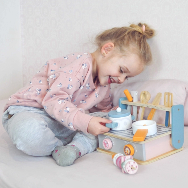 Houten fornuis en grill
