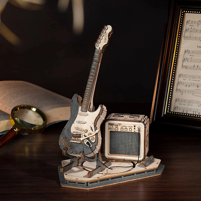 RoboTime houten 3D puzzel - Elektrische gitaar