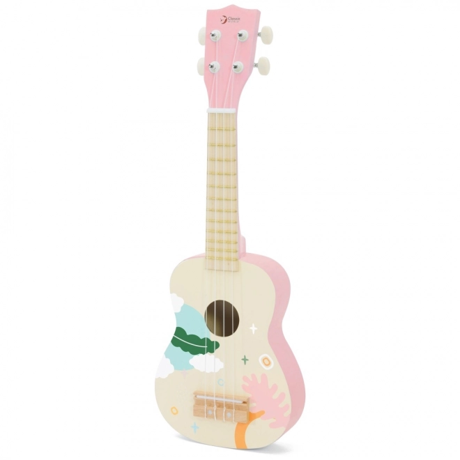 Klassieke wereld roze houten ukelele voor kinderen