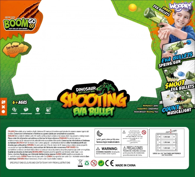 Interactief pistool met foamkogels en dinosaurus shooter