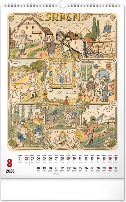 Muurkalender Josef Lada 2026