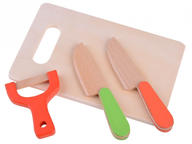 Grote set houten magnetische dozen voor het snijden van groenten en fruit ZA4121
