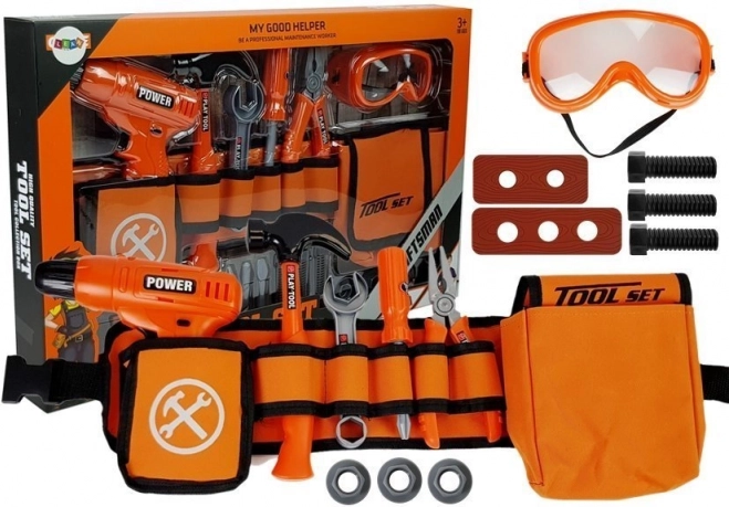 Kinderklusset met riem en boormachine
