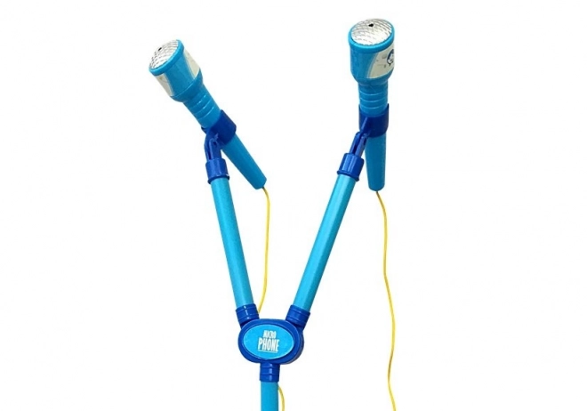 Karaoke microfoonset voor kinderen Blauwe standaard op batterijen