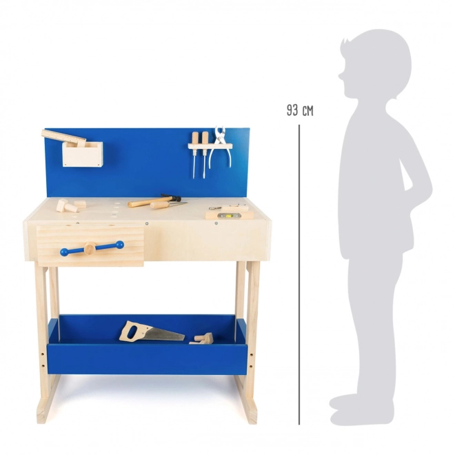 Kleine Voet Kinderwerkbank blauw met accessoires