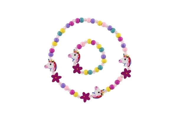 Halsketting en armband met eenhoornkralen