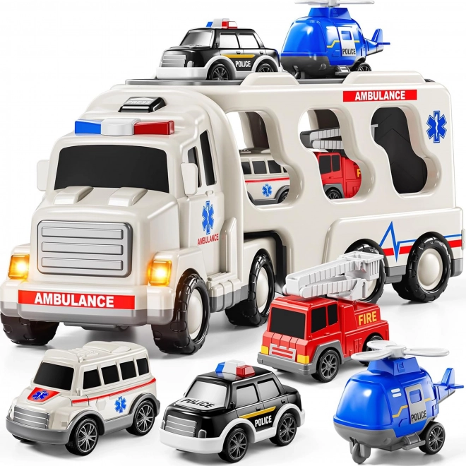 Woopie reddingsset met afsleepwagen en 5 auto's