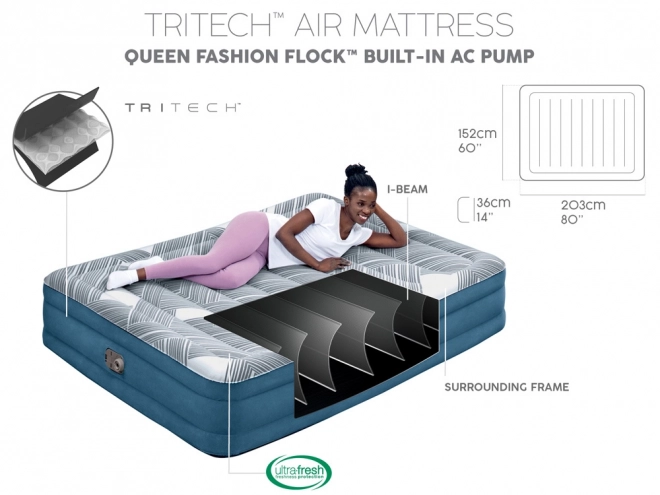 Comfortabele matras Bestway 2s Queen 203x152x36cm met ingebouwde pomp 6712Y