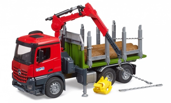Bruder houttransporter met hydraulische kraan