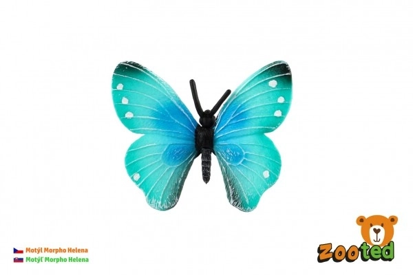 Tropische vlinder Morpho Helena zooted plastic 7 cm in zakje