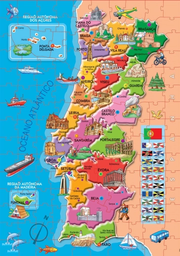 Educa Puzzel Kaart van Portugal 150 stukjes