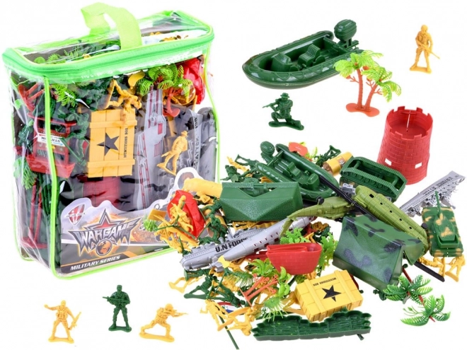Grote set figuren soldaten leger tank helikopter ZA3287