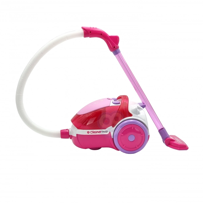 Roze kinderstofzuiger met zuigfunctie