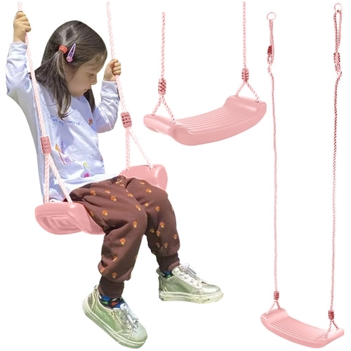 Kinderschommel aan touw roze