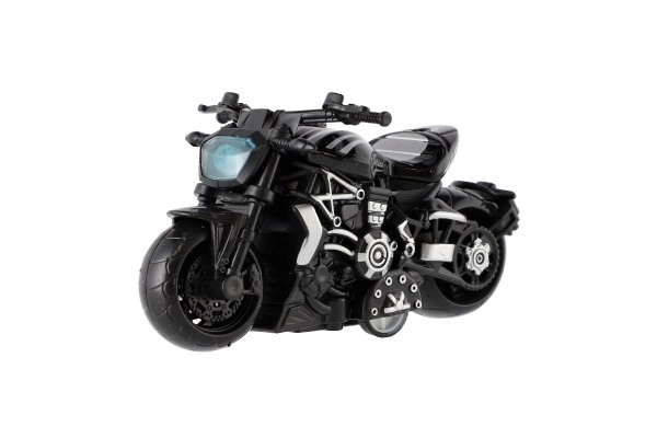 Motorfiets metaal/kunststof 10cm op terugtrekmechanisme mix kleuren