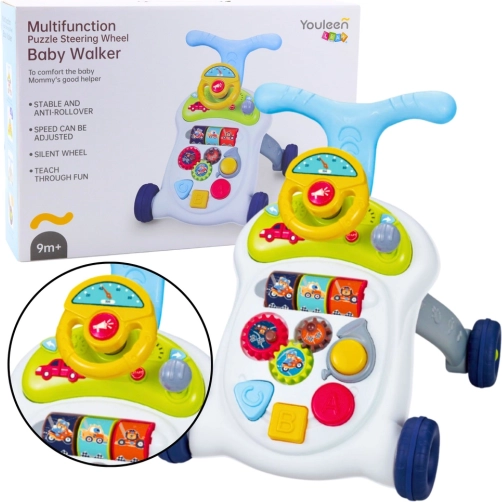Interactieve loopwagen met stuur, lichtjes en geluiden