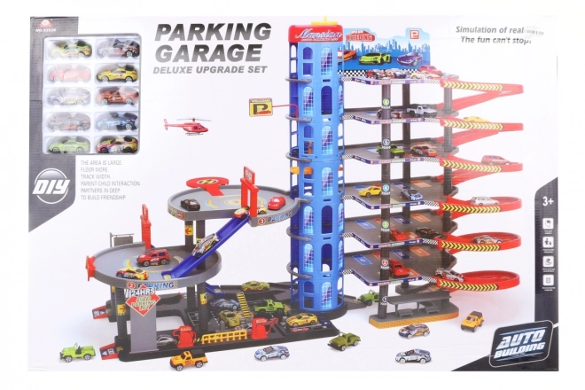 Garage met autootjes en helihaven