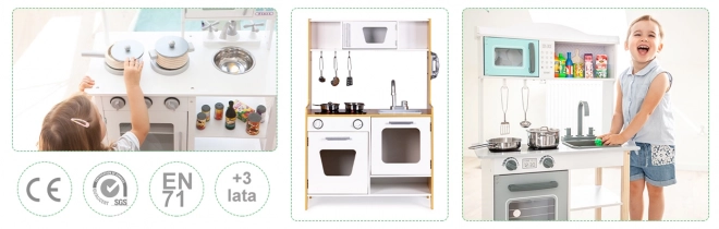 Houten kinderkookset met multimedia branders ECOTOYS