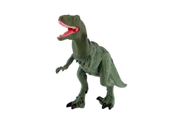 Dinosaurus lopend IC velociraptor plastic 50cm op batterijen met geluid met licht in doos 53x32,5x12cm