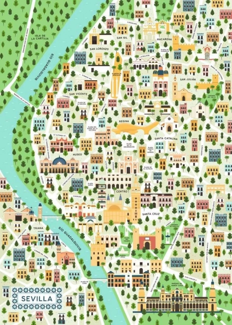 Ravensburger puzzel Kaart van Sevilla 1000 stukjes