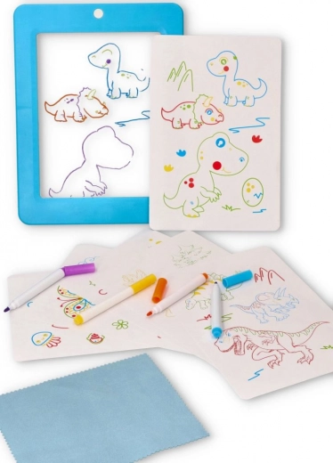 Neon LED tekentablet voor kinderen met sjablonen en stiften