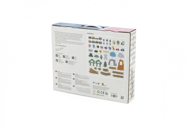 Viga PolarB Houten Treinbaan 90 stuks