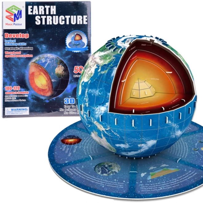 3D puzzel Planeet Aarde - Structuur 50 stukken