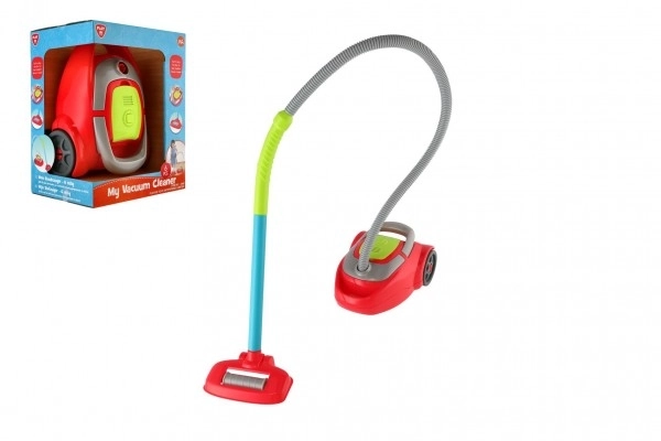 Stofzuiger plastic 18x25cm op batterijen met geluid in doos 29x17x23cm 24m+