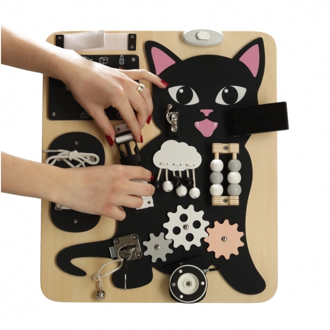 Houten sensorische plank Kat