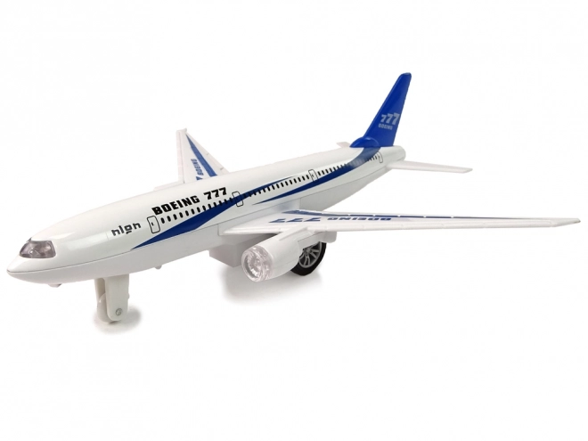Privé vliegtuig Boeing 777 White Powered Lights Sounds