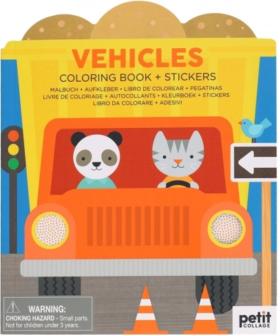 Petit Collage Kleurboek Voertuigen met Stickers