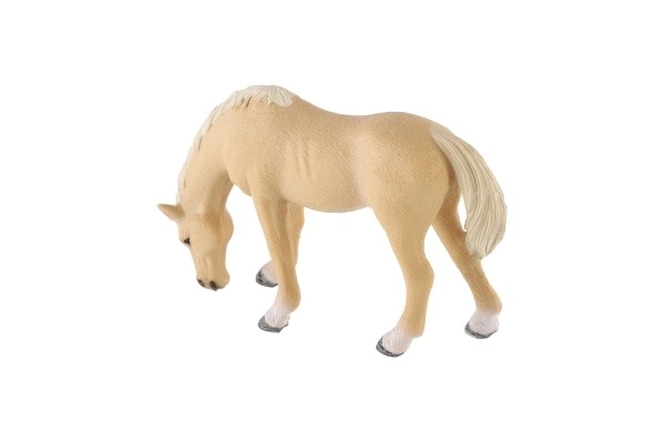 Paard huiselijk palomino merrie zooted plastic 13cm in zak