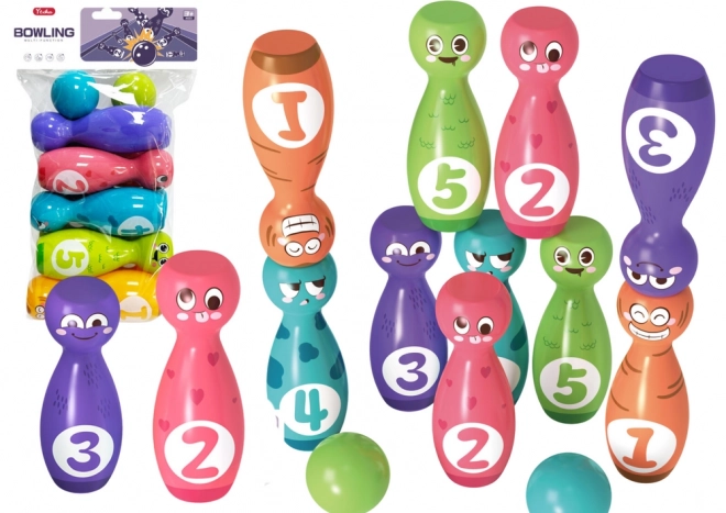 Set kegels met vrolijke gezichten