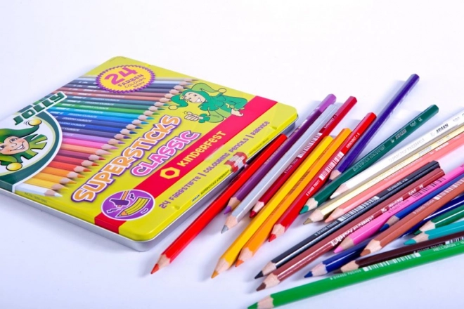 Supersticks 24 kleuren in metalen doos