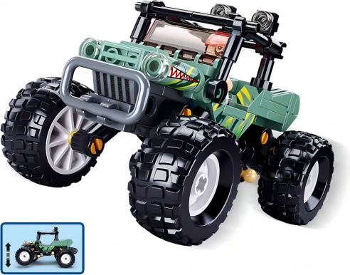 Robuuste terreinwagen met enorme wielen