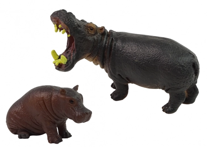 Set van 2 figuren Nijlpaard met jongen van dieren van de wereld