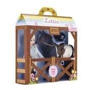 Lottie pop in rijstoutfit met paard