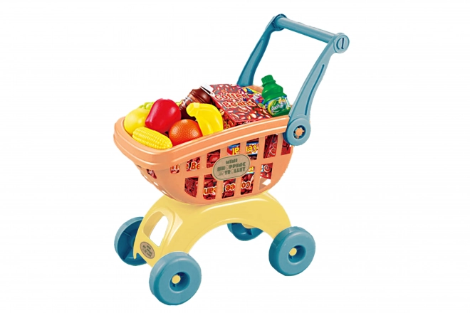 Boodschappenwagen met boodschappen Bioplastic 41,5 cm