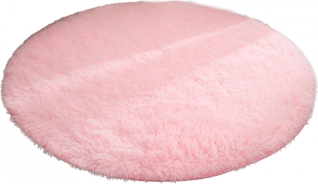 Pluchen zachte ronde antislipmat lichtroze 122 cm