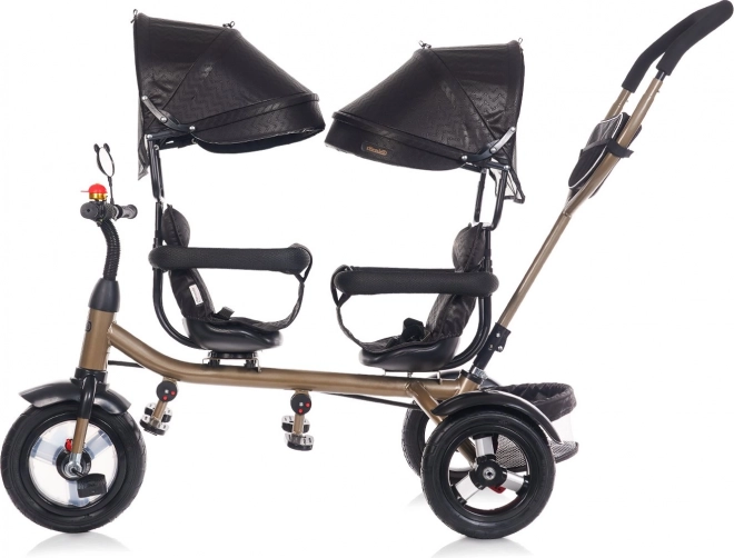 CHIPOLINO Driewieler voor tweelingen 2Play Obsidian – goud