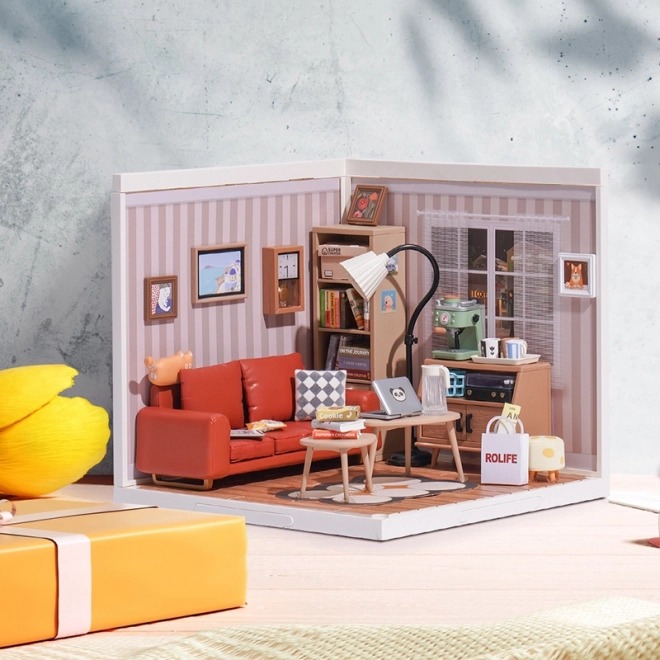 RoboTime miniatuur poppenhuis knusse woonkamer