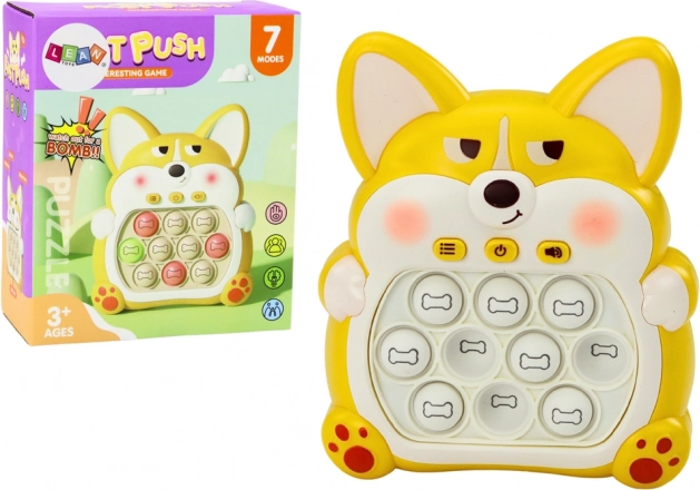Pop-It-console Vos met 7 spelmodi gele sensorische speelgoed