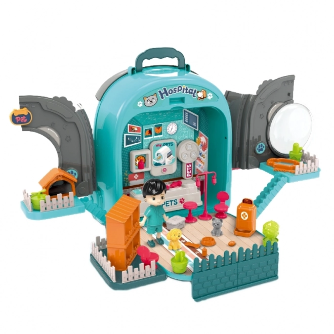 Woopie dierenarts rugzak met huis en hondje 3in1