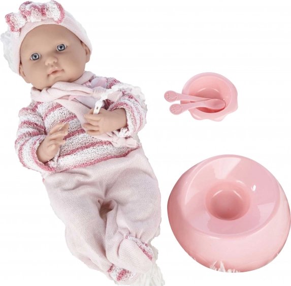 Babypop in roze onesie 40 cm met accessoires