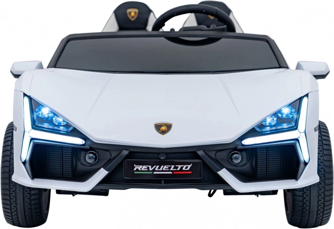 Elektrische kinderauto Lamborghini Revuelto XL 24V – wit, tweezits