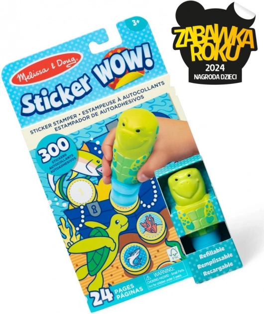 Sticker Wow - Boek en stempel met stickers - Zeeschildpad