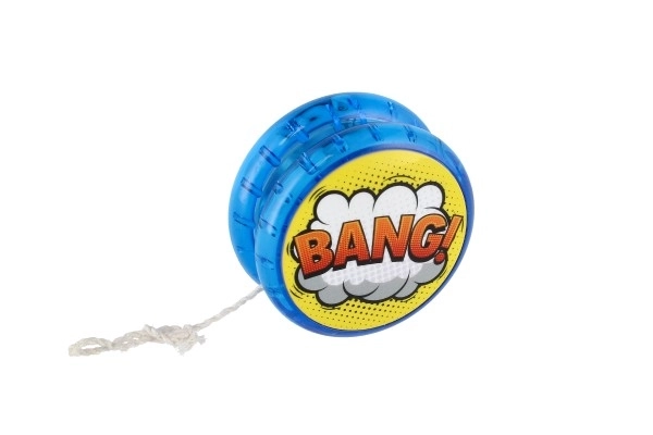 Gloeiende plastic jojo 6 cm op batterijen, mix van soorten, 12 stuks in doos