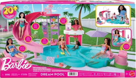 Barbie Droomzwembad – speelser met glijbaan, bubbelbad en snackbar