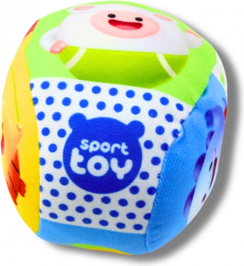 Gekleurde zachte bal met rammelaar voor baby 9 cm