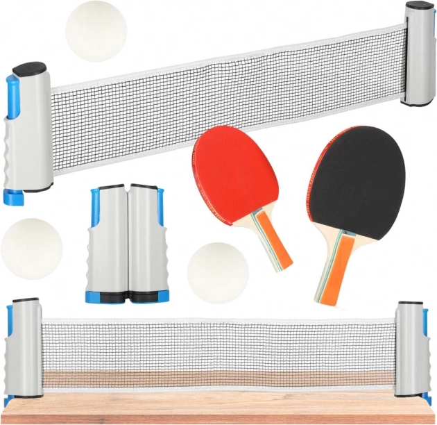 Tafeltennisset met uittrekbaar net, batjes en ballen